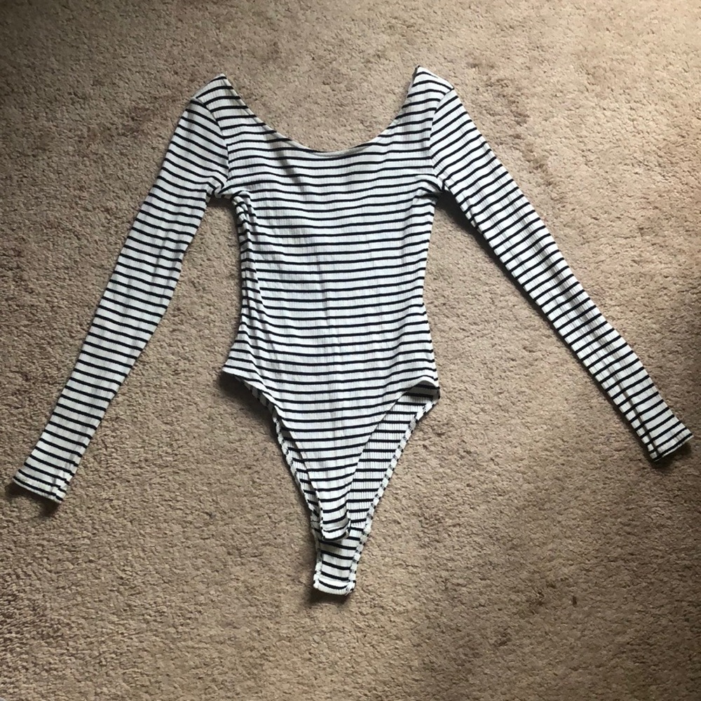 H&M striped long sleeve body suit